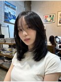 2wayバングシースルーバングフェイスレイヤーカット