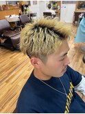 アップバングブリーチパーマスパイラルツイスパ