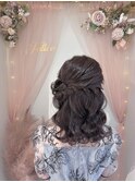 ハーフアップアレンジ くるみちゃんヘア ヘアセット