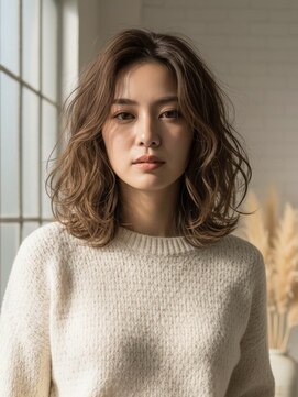 オアシスアヴェダ ザ・ペニンシュラ東京(OASIS AVEDA) #20代30代ミディアムレイヤーくびれニュアンスゆるふわウェーブ