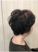 大人可愛いナチュラルショート×ゆるふわパーマ/30代40代50代