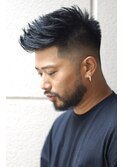 かき上げヘアショートレイアーくせ毛風パーマコンマヘアa8
