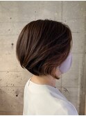 ラフショートボブ_エアリーミディショートパーマ