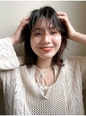 イメチェン小顔前髪外ハネボブ大人可愛いダークアッシュブラウン