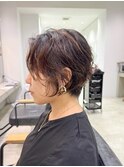 20代30代40代大人美人丸みショートボブ/ウェーブパーマ/川崎