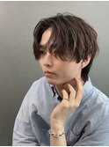 センターパートニュアンスパーマ微分けセンターパーマ