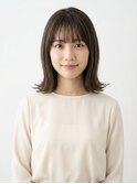 切りっぱなしボブ外はね10代20代30代グレージュ