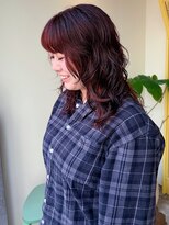 ヒントステーション(HINTSTATION) 〈浅草美容室〉レイヤーパーマ×レッドブラウン