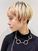 ピークアブー 原宿ハラカド(PEEK-A-BOO) マッシュショート/ケアブリーチブロンド/刈り上げ大人女子くせ毛