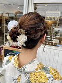 仙台/多賀城/浴衣祭りヘアセット／ヘアアレンジ／サイドシニヨン