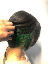 コピーヌ 高田馬場店(Copine)&nbsp;☆おしゃれを楽しむインナーカラー×グリーン×ボブヘア☆