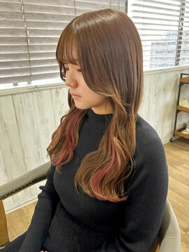 ヘブンリー(heavenly) #インナーピンク#インナーカラー#ミルクティーベージュ#ピンク