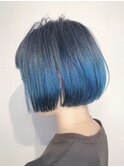 ボブ×ブルーグラデーションカラー