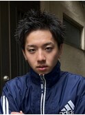アップバングツーブロックバーバーフェードツイストメッシュ
