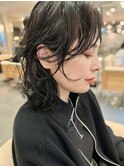 本八幡×ミディアムパーマ×黒髪