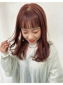 ブリーチなしダブルカラー　ピンクベージュ