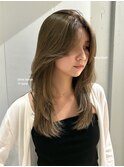 -Saki- ブリーチ/オリーブベージュ/レイヤーカット