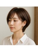 大人女性の柔らかショートボブ　20代 30代 40代 50代 60代ミセス