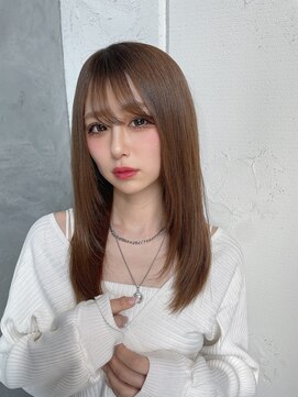 美髪レイヤーカット/顔まわりレイヤー/ストレートロングレイヤー