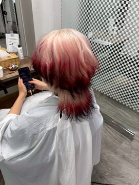 アース 柏店(HAIR&MAKE EARTH) ウルフカット × グラデーションカラー
