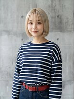 ヘアーサロン 6(hair salon)&nbsp;切りっぱなしワンレンボブ×プラチナブロンド