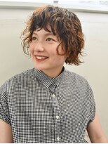ユノ(juno) 【juno】おしゃれくるくるパーマ♪ミニボブベージュカラー