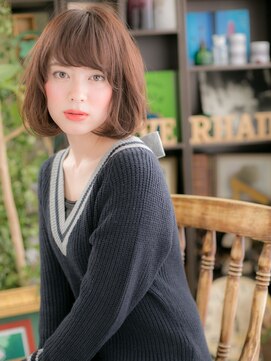 カバーヘア イヴ 戸頭店(COVER HAIR EVE) 斜めバング大人かわいい前下がりグラボブc5戸頭20代30代40代