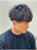 ハイライト/マッシュパーマ/束感/波巻き/メンズ