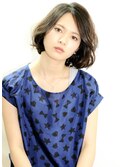 [shiomi H]斜めバング×ニュアンスボブ×オリーブグリーン