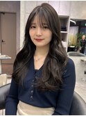 レイヤーカット 韓国ヘア ベージュカラー