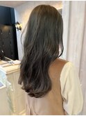 福山人気透明感グレージュブリーチなし巻き髪ロングヘア韓国風夏