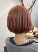 ケアブリーチダブルカラーインナーカラーショートボブレイヤー
