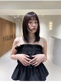 くびれヘア/アプリコットオレンジ/ハイライトカラー/レイヤー