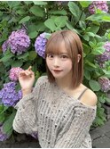 ミルクティーベージュミディアムボブ