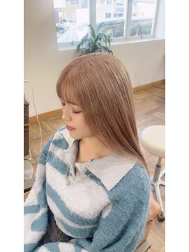 透け感ベージュロング