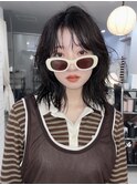 暗めラベンダーカラー レイヤーカット
