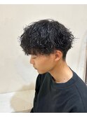 波巻きパーマメンズ刈り上げ