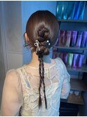 【カチモリ】結婚式銀座お団子タイトヘアセットアレンジ