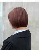 ワインレッド/ぱつっとボブ/木更津