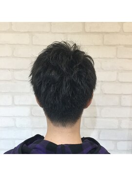 ブルー(BLUE) メンズショート×パーマ