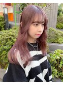 シースルー前髪_ショコラピンク_エアストレート_ピンクベージュ3