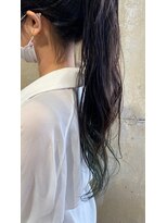 リブロ(liblo) 地毛 × ディープグリーン裾カラー