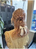 《結婚式ヘア　ハーフアップスタイル》