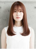 艶感ストレート×ピンクブラウン