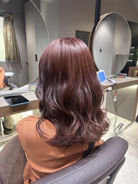 ショコラ アン 横須賀中央 ブリーチなし◎大人可愛いピンクレッドカラー