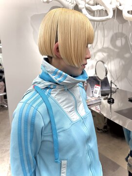 オーン 渋谷(OOn) デザインボブ/抜きっぱなしブリーチ