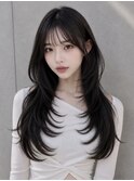 韓国ヘアレイヤーカット暗髪SAYAKA