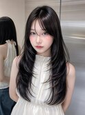小顔×ミルクブラウン/縮毛矯正/レイヤー/ダブルカラー/新宿