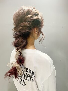 ヘアストーリーゼロ Hair Story ZERO 編み下ろし スカーフアレンジ