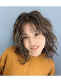 デジタルパーマのふわふわウェーブ